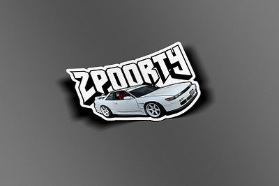 2poorty Silvia Sticker 240sx apparel car illustraion merch sticker