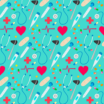 Healthcare Heroes digital illustration doctor healthcare workers illustration medical nurse procreate repeat pattern surface design surface pattern