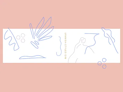 Process sketch from branding project art branding color colors concept design drawing figure figuredrawing gin illustration liquor minimal packaging pattern pattern design pink spain spanish vector