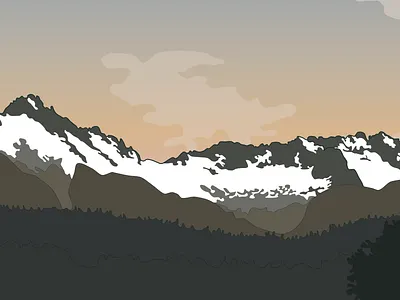 Tantalus range, Squamish, BC design illustration mountains vector