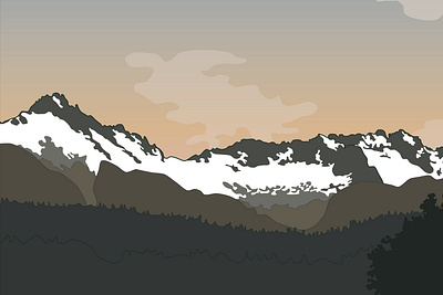 Tantalus range, Squamish, BC design illustration mountains vector