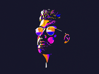 Stian design dude glasses illustraion painting