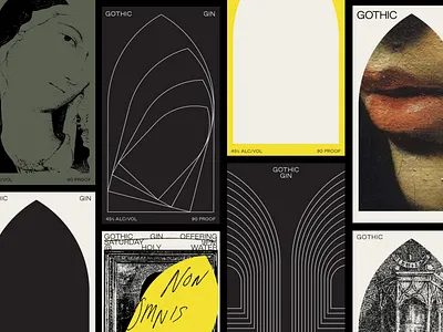 Gin Branding pt 2 alcohol alcohol branding arches branding branding design cpg design gin gothic identity label label design liquor packaging