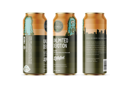 City Built Brewing x Littlefoot Coffee Beer Can Collaboration beer beer art beer can beer can design beer label packaging yeti