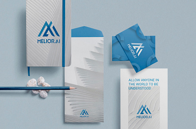 Melior.AI stationary ai brand design brand identity branding branding design identity design stationary stationary logodesing tech design tech logo