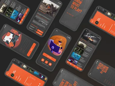 Game app screens game gamer solutions gaming menu platforms social solutions stores ui uiux