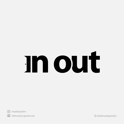 in out negative space logo black and white branding flat logo logodesign logotype negative space vector