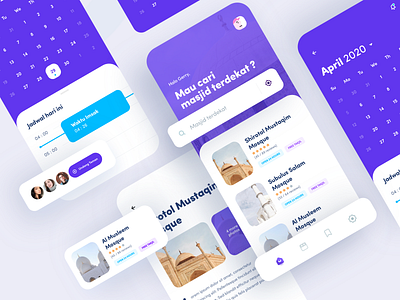 Mooshalaa - Special Moslem App app clean design mobile mobileapp purple ramadan kareem ui user experience user interface ux