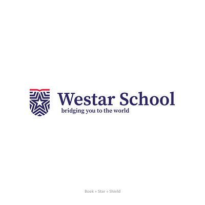 english school logo concept blue branding design flat logo logodesign logotype school typography