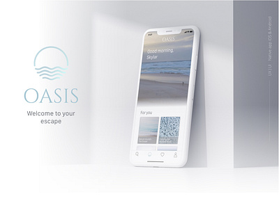 OASIS | UX UI Design | Native iOS & Android mobile-first app app branding design meditation meditation app minimal mobile app mobile app design mobile design mobile first mobile ui typography ui ui design ux ux design uxui