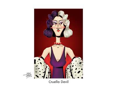 Cruella Devil 6 fan arts challenge 6fanarts cartoon character design cruella devil digital painting disney art draw fan art illustration illustrator sketchbook pro