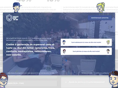 Educational Course Simple Front Page blue childs clean design elearning flat front page introduction landing page purple simple simple clean interface teenagers ui ux web webdesign website website design white