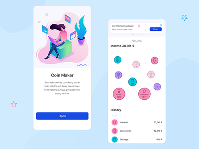Activity Feed app design finance ui