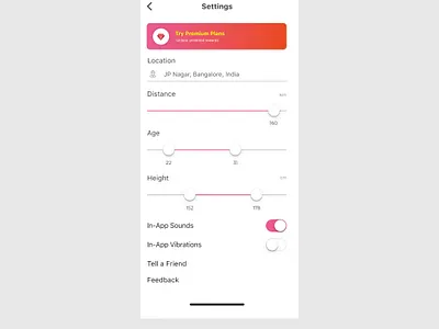 Settings Page Dating App - Daily UI Day7 adobexd app design daily dailyui dailyui07 dailyuichallenge dating datingapp freebie freebies neomorphism product design settings settings page settings ui ui