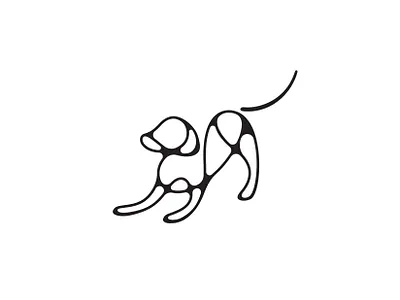 Dog Icon abstract black and white design digital art dog flat icon icongraphy illustration line line art logo minimal puppy vector