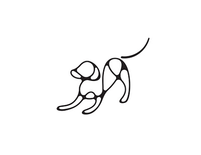 Dog Icon abstract black and white design digital art dog flat icon icongraphy illustration line line art logo minimal puppy vector