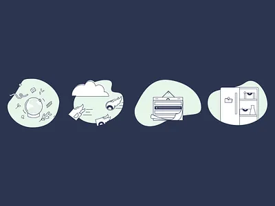 Hungryroot Illustrations dashboard food illustration vector