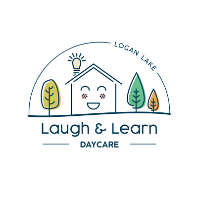 Laugh and Learn day care logo branding businesscard design icon illustration logo signage typography vector