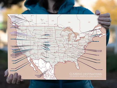 Climbing destination poster print art artwork climbing design illustration maps mountains poster posterdesign prints roadtrip signage vector