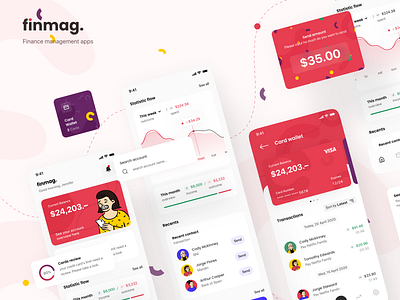 Finmag: Finance Management Apps. atomic component components design finance fintech fintech app layout mobile mobile app modular user inteface