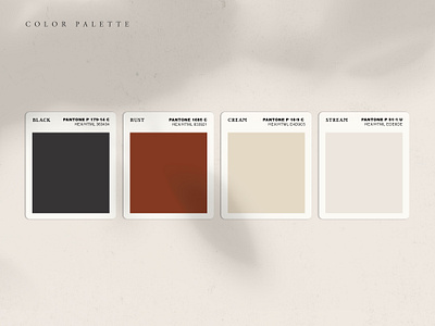 Color Palette - Complete Cafe Brand Identity black brand identity branding cafe coffee coffee shop color matching color picker color scheme colors cream hex pantone presentation design rust stream visual visual design visual identity