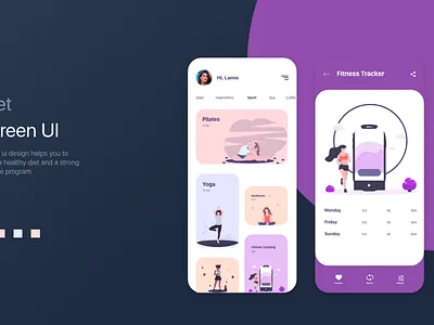 Be Diet UI app branding design illustration illustrator logo typography ui ux web