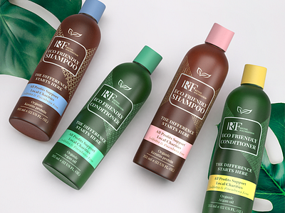 Eco Shampoo and Conditioner Minimal Label Design. beauty product bottle label branding conditioner design dribbble label packaging labeldesign package design packaging design product label design shampoo