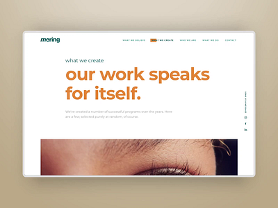 Mering Action Agency Redesign - Work art direction branding design digital interaction design landing page typography ui uiux web design