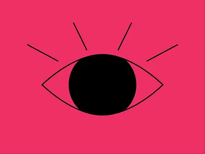 Who's That?? after effects animation art deco black blink eye geometric human looking minimal monochrome mysterious pink red