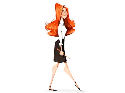 Ginny Weasley character character design cute cute girl design digital drawing fanart ginny weasley girl harry potter illustration