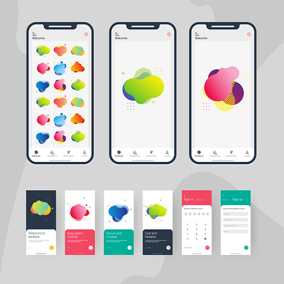 app ui kit app branding business design flat illustration logo ui ux vector