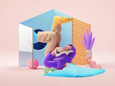 Stay ON 3d c4d illustration
