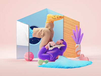 Stay ON 3d c4d illustration