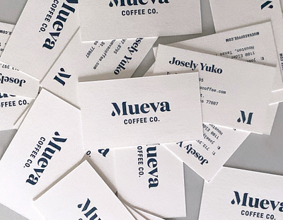 Mueva Business Cards branding business card coffee houston letterpress logo typogaphy