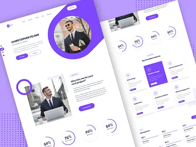 Portfolio Landing Page Design adobe xd adobe xd web templates branding designers portfolio illustration landing page personal portfolio portfolio portfolio landing page ui ui design ux web template web templates web theme web theme design