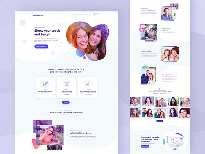 WowSmile Homepage Design-V2 colorful design dental dental care dental clinic dental website design dentistry doctors health healthcare homepage smile smile teeth website website concept website design white teeth