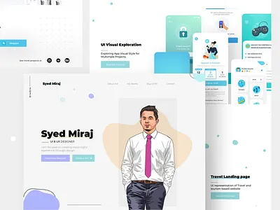 Portfolio Website Design branding design illustration landing page typography ui ux vector web website