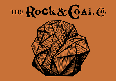 The Rock & Coal Co. coal company company logo crosshatch illustraion rock stone