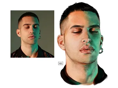 Mahmood digital art illustration mahmood portrait procreate