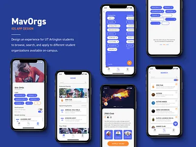 Student Organizations App - iOS figma ios mobile student ui ux ux design uxdesign