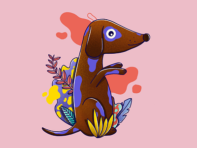 Letter F. character dog draw drawing illustration procreate