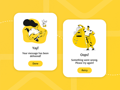 Flash Message ⚡️ app design clean concept daily ui 011 dailyui design flash flash message illustration interface message mobile mobile app design product product design ui ui ux ui design user experience yellow