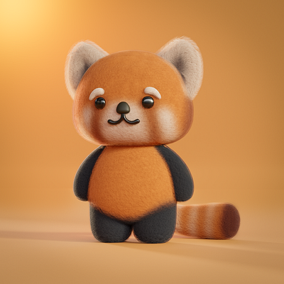 Little Red Panda 3d blender design illustration