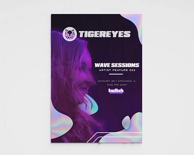 TIGEREYES Promo Poster aiga brandidentity branding chicago creative design electronicmusic glitch glitchart graphicdesign illustration logo logodesign musicflyer musicposter posterdesign print retrowave typography vaporwave