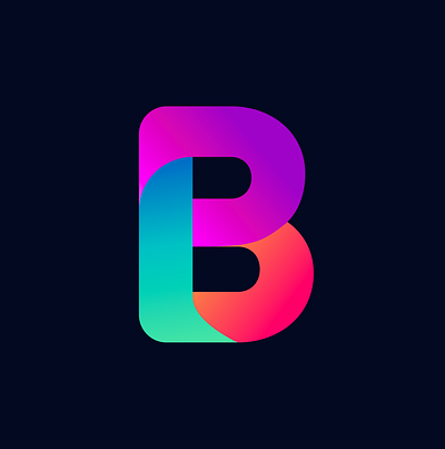 Gradient logo B brand branding colorful design identity illustration monogram stationary typography visual