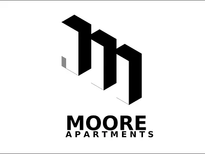 Moore Apartments apartments branding business design graphic logo negative space sign typography