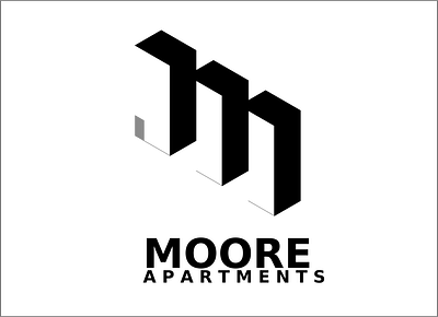 Moore Apartments apartments branding business design graphic logo negative space sign typography
