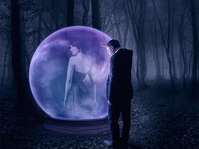 The Loss adobe stock art artist artwork composite composite image compositing compositions crystal ball digital art fantasy forest love man mood photoshop sad somber
