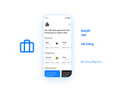 Job Listing - 050 Daily UI Challenge clean design clean ui daily 100 challenge daily ui dailyui dailyui 050 dailyuichallenge design job listing minimal minimalism simple ui design