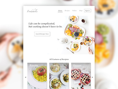 Daily UI 003 Landing Page adobexd dailyui dailyuichallenge design food landing page landing page design landingpage ui uiux ux vector